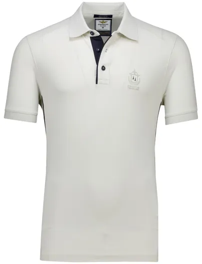Aeronautica Militare Aeronautica Militare polo wit effen korte mouw katoen
