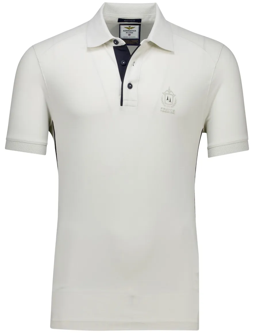 Aeronautica Militare polo wit korte mouw