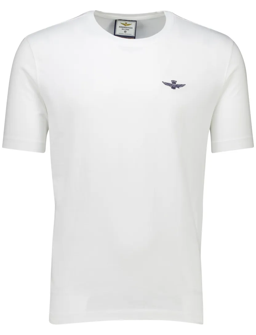 Aeronautica Militare T-shirt wit effen ronde hals