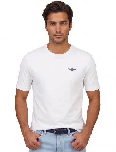 Aeronautica Militare Aeronautica Militare T-shirt wit effen ronde hals
