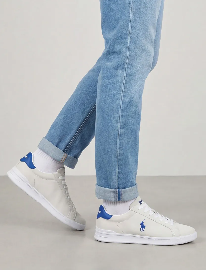 Polo Ralph Lauren sneakers wit met donkerblauw geprint