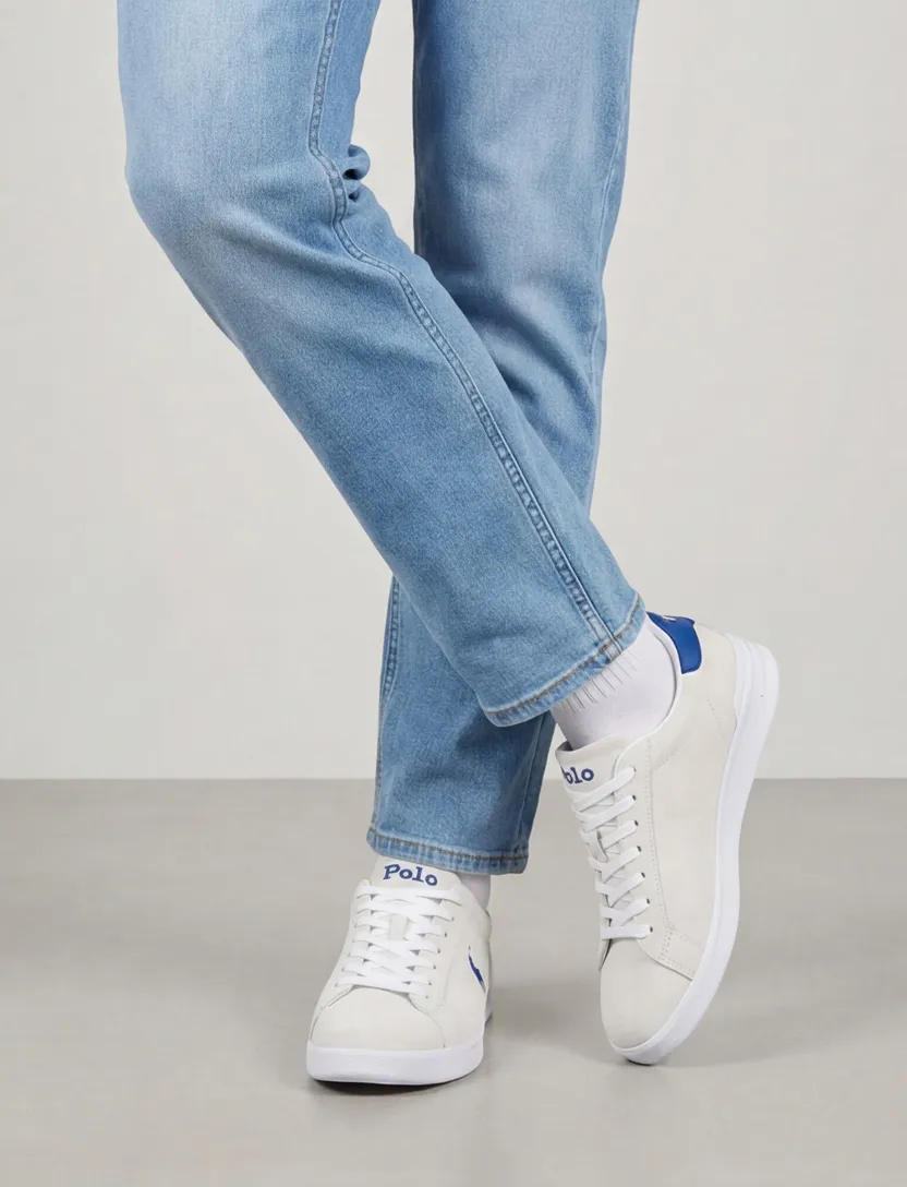 Polo Ralph Lauren sneakers wit met donkerblauw geprint