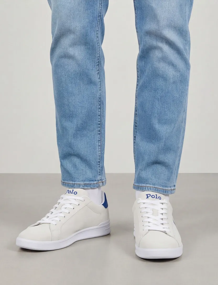 Polo Ralph Lauren sneakers wit met donkerblauw geprint