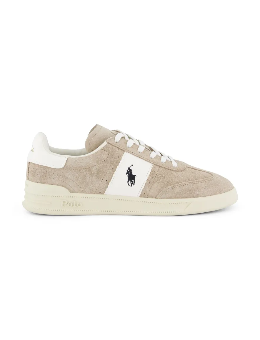 Polo Ralph Lauren sneakers beige wit met logo geprint