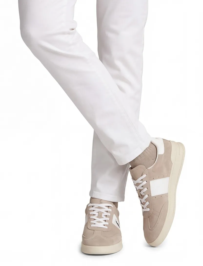 Polo Ralph Lauren sneakers beige wit met logo laag