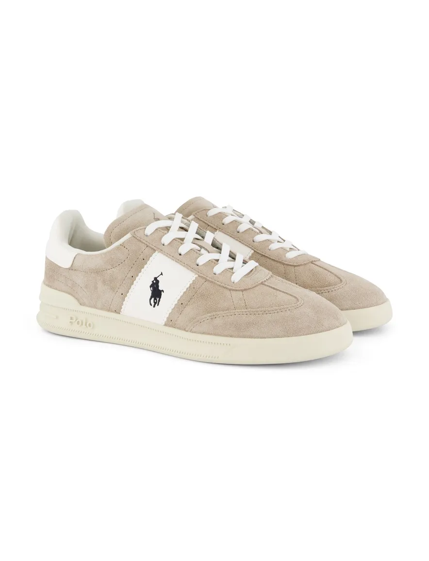 Polo Ralph Lauren sneakers beige wit met logo geprint