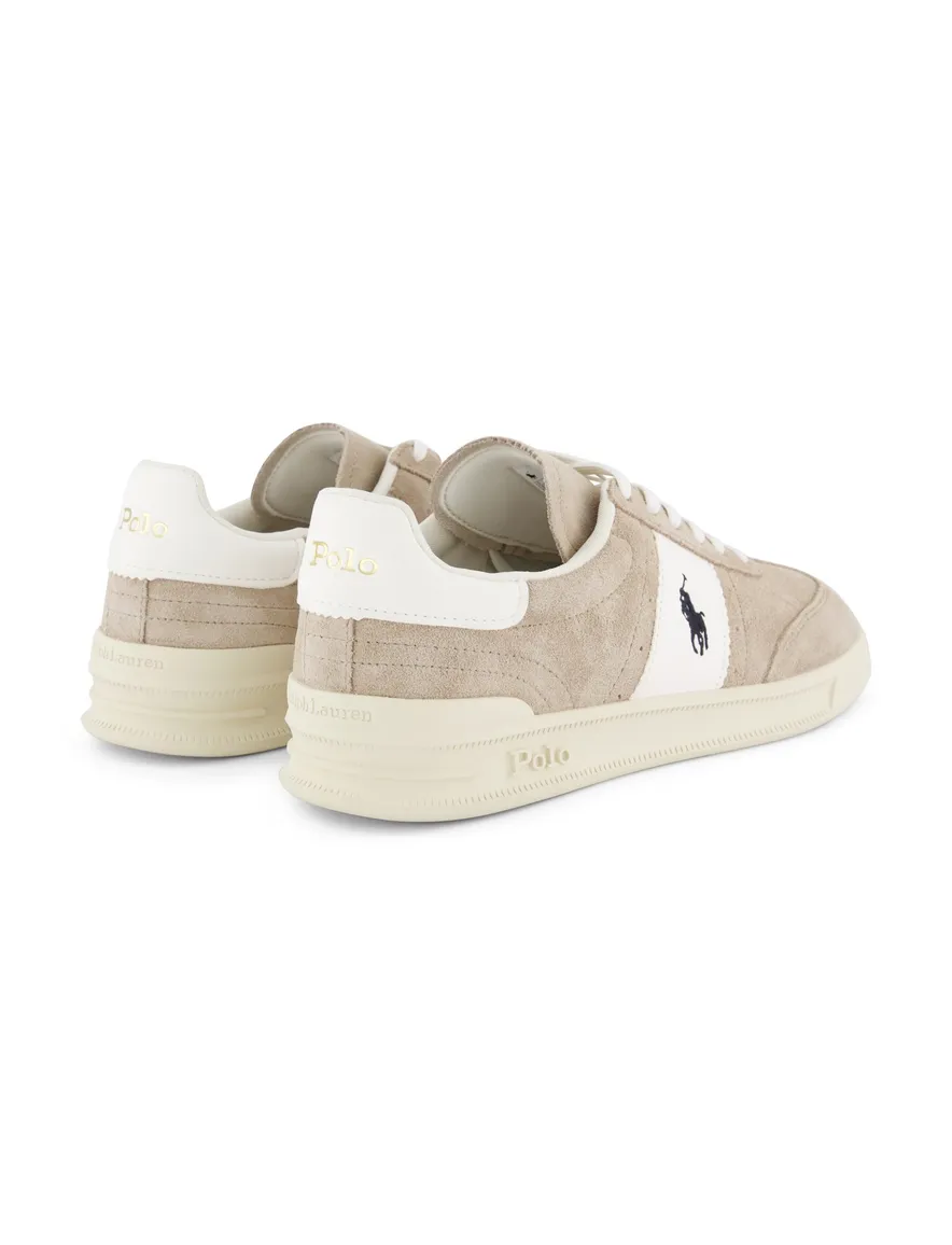 Polo Ralph Lauren sneakers beige wit met logo geprint