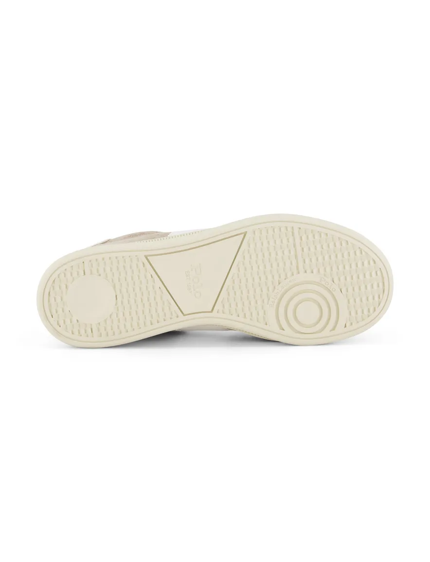 Polo Ralph Lauren sneakers beige wit met logo geprint