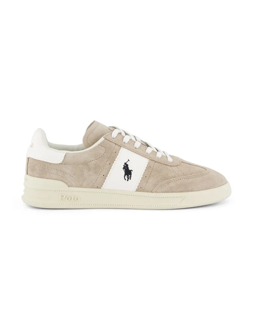 Polo Ralph Lauren sneakers beige wit met logo laag