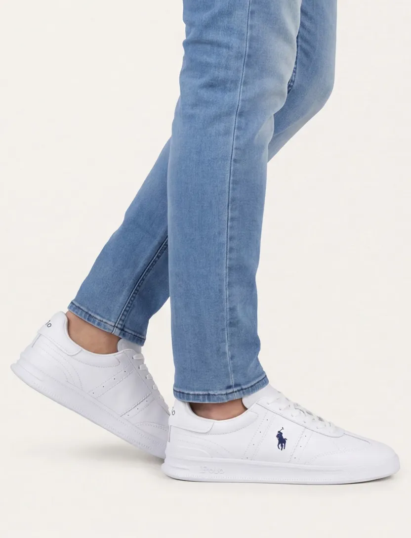 Polo Ralph Lauren lage leren sneakers wit effen