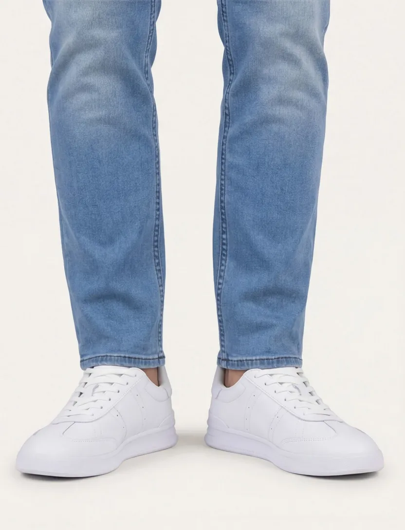 Polo Ralph Lauren lage leren sneakers wit effen