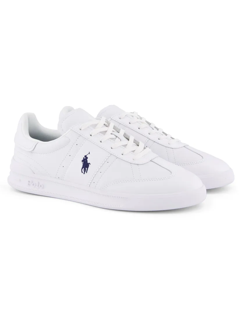 Polo Ralph Lauren lage leren sneakers wit effen