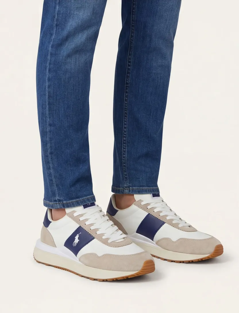 Polo Ralph Lauren sneakers wit navy en beige