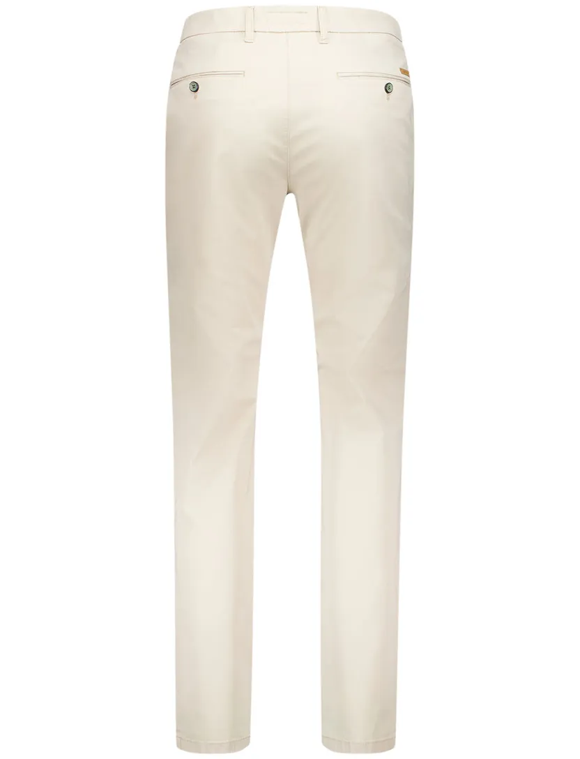 Gardeur Pantalon creme effen katoen