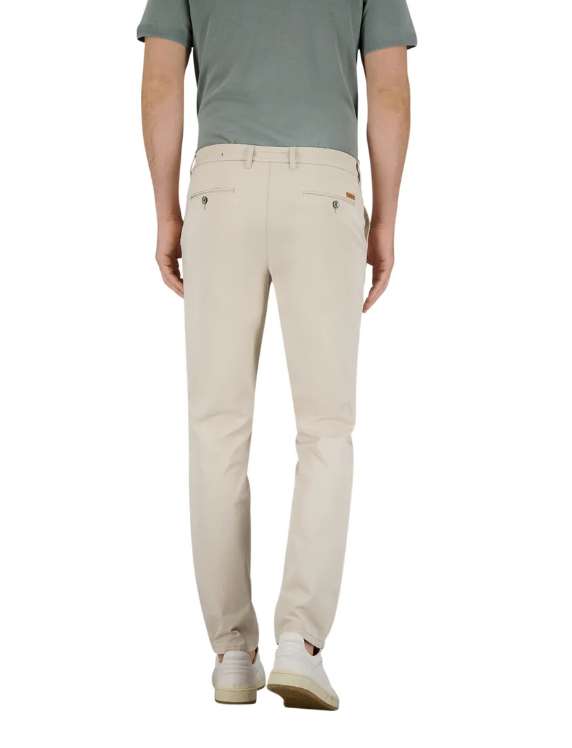 Gardeur Pantalon creme effen katoen