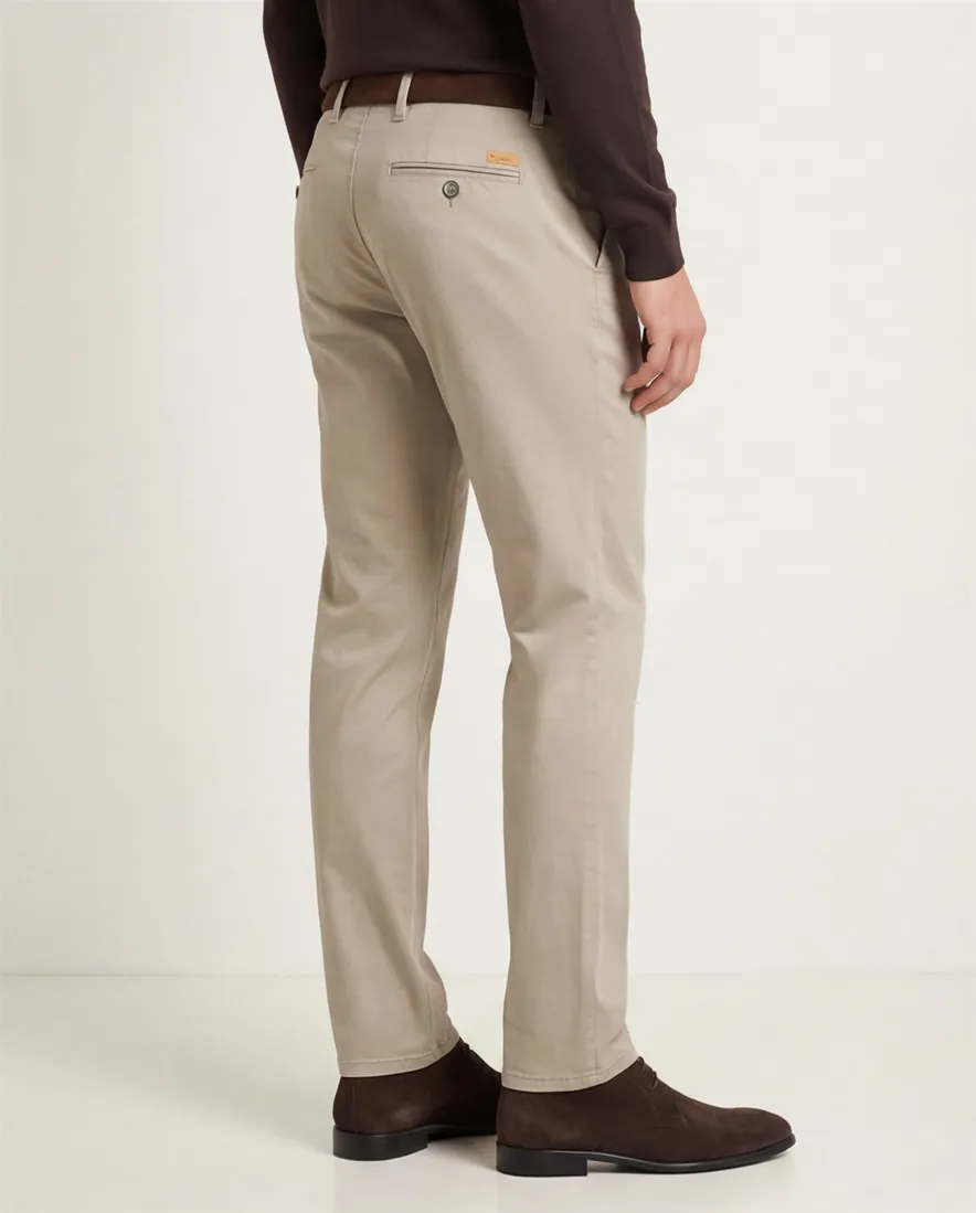 katoenen broek khaki Gardeur