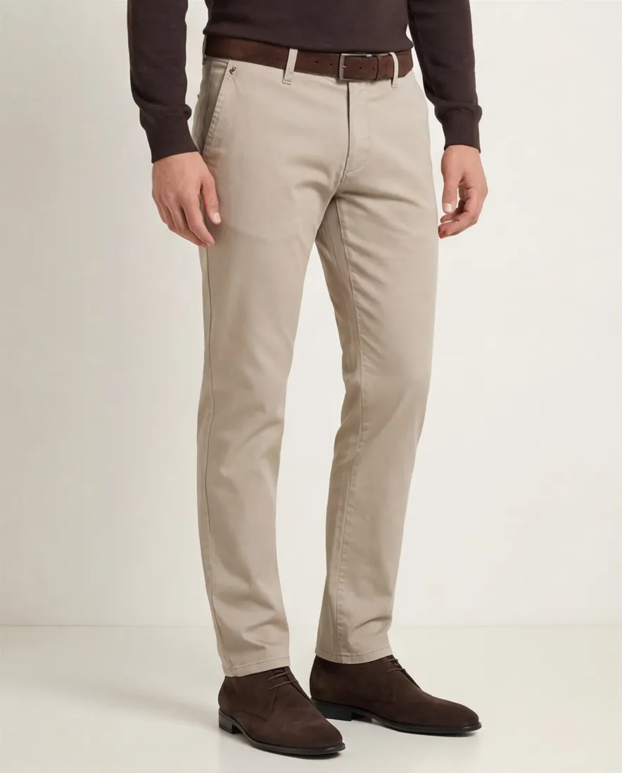 katoenen broek khaki Gardeur
