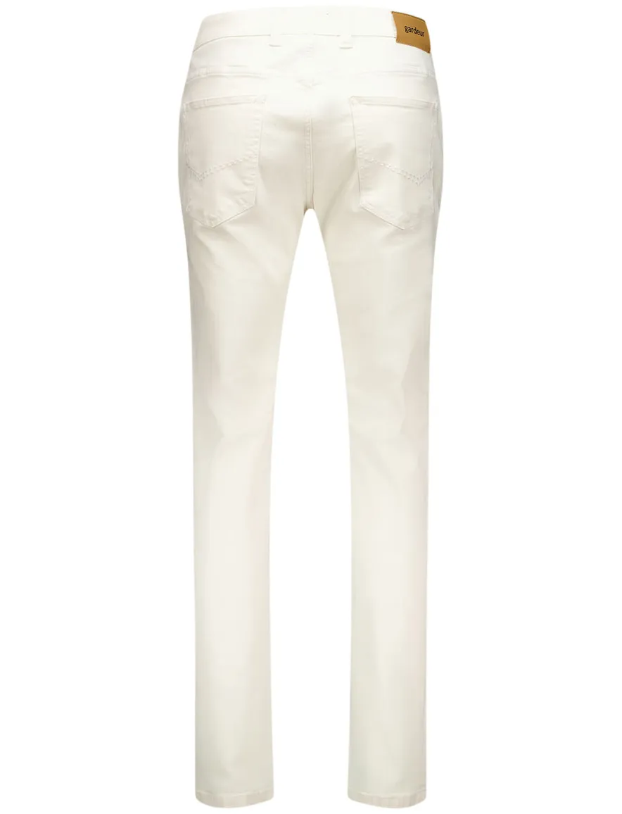 Gardeur Pantalon 5-p creme effen katoen