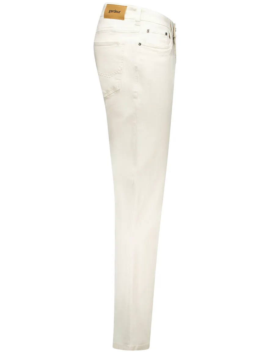 Gardeur Pantalon 5-p creme effen katoen