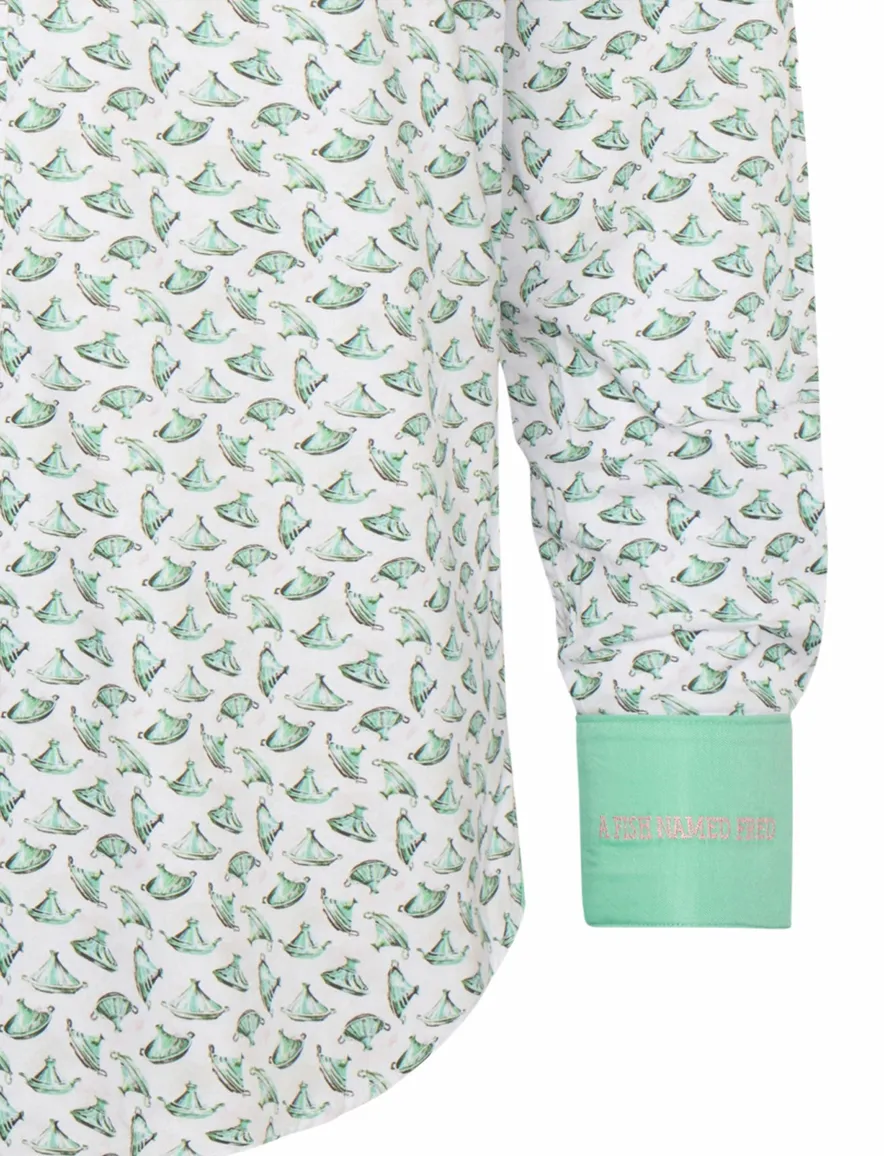 casual overhemd groen A Fish Named Fred