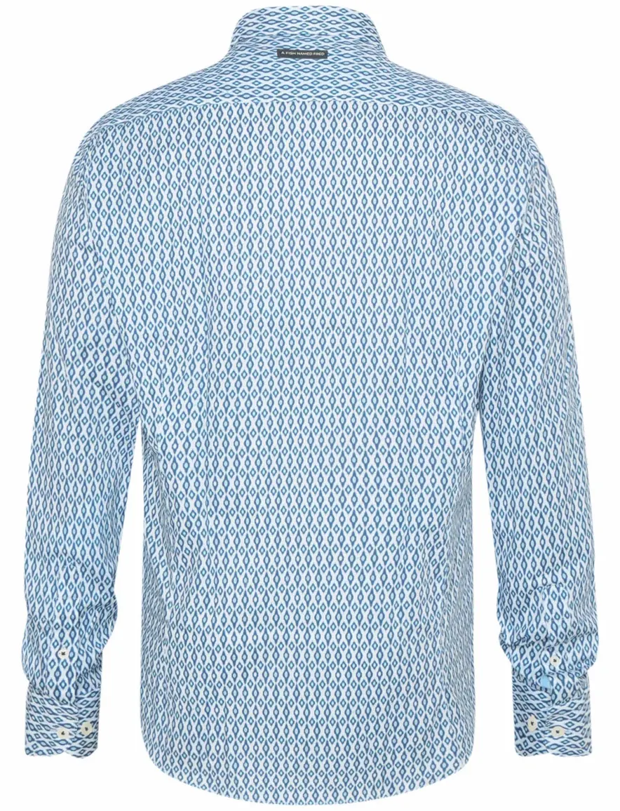 casual overhemd blauw A Fish Named Fred