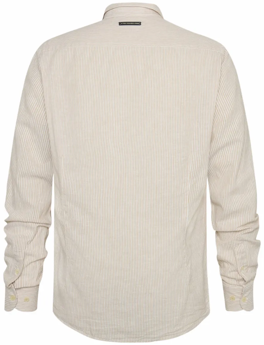 casual overhemd beige A Fish Named Fred