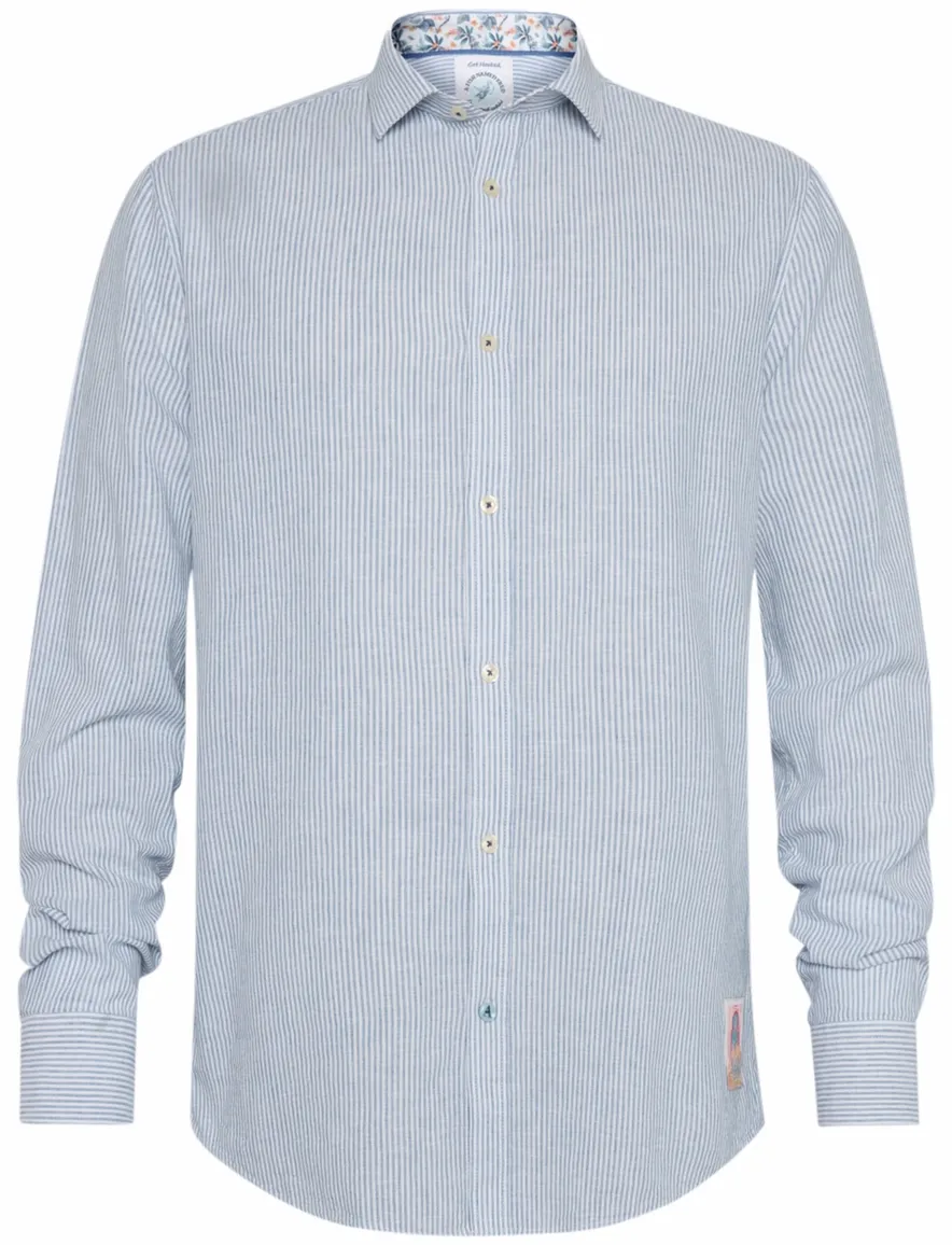 casual overhemd blauw A Fish Named Fred