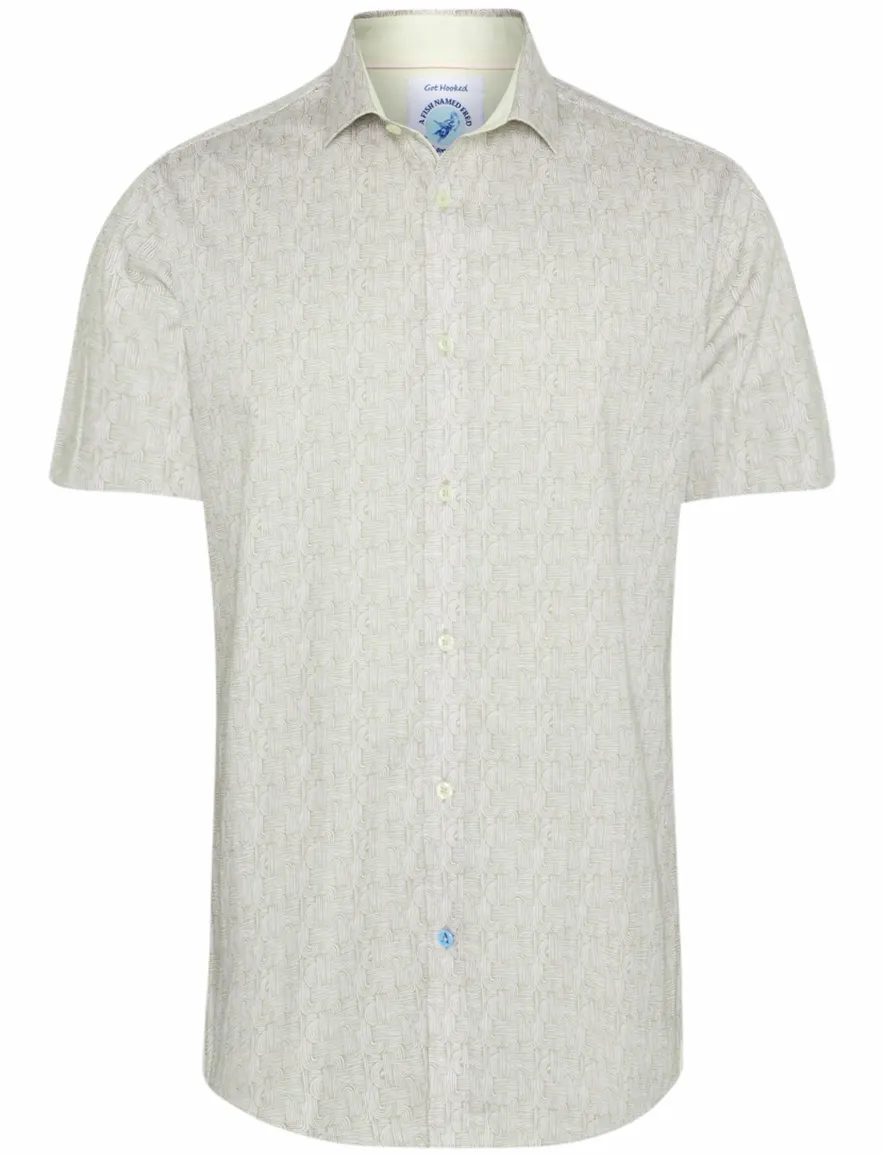 casual overhemd korte mouw beige A Fish Named Fred