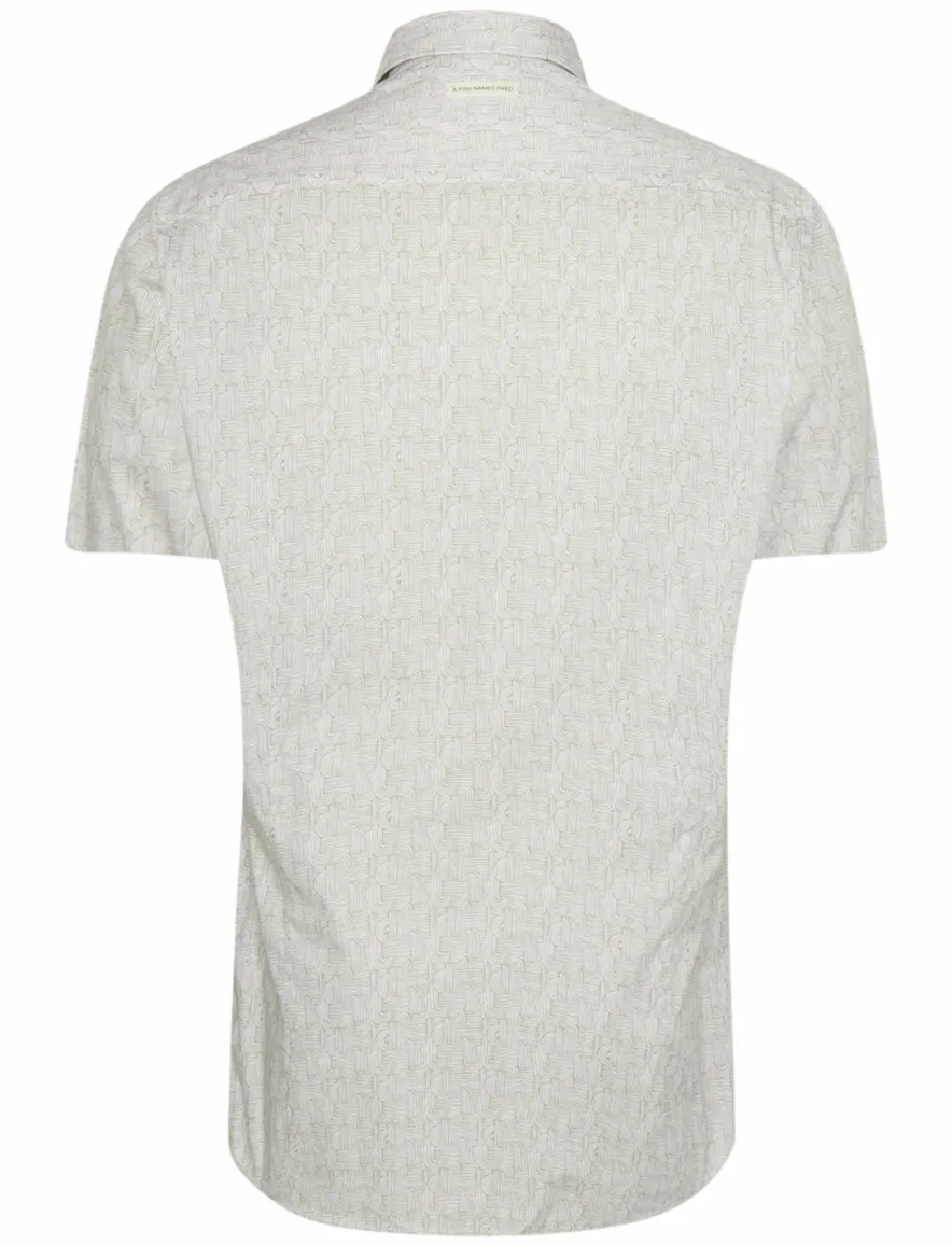 casual overhemd korte mouw beige A Fish Named Fred