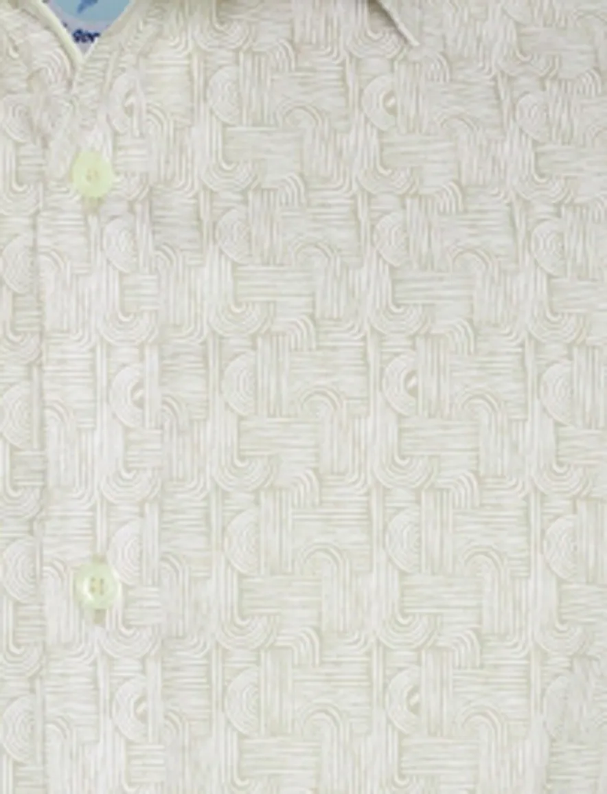 casual overhemd korte mouw beige A Fish Named Fred