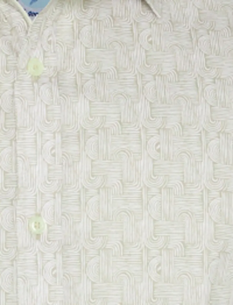 casual overhemd korte mouw beige A Fish Named Fred