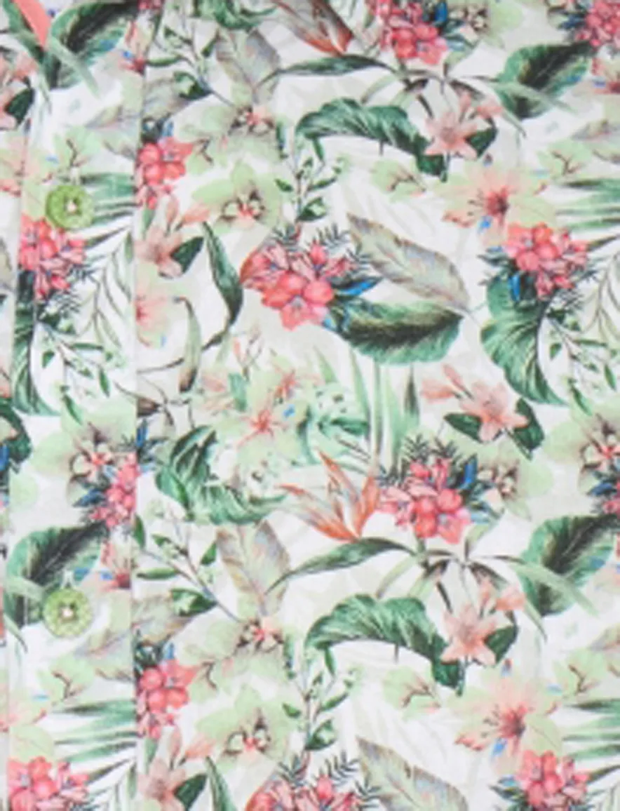 A Fish Named Fred 'floral' overhemd korte mouw groen print