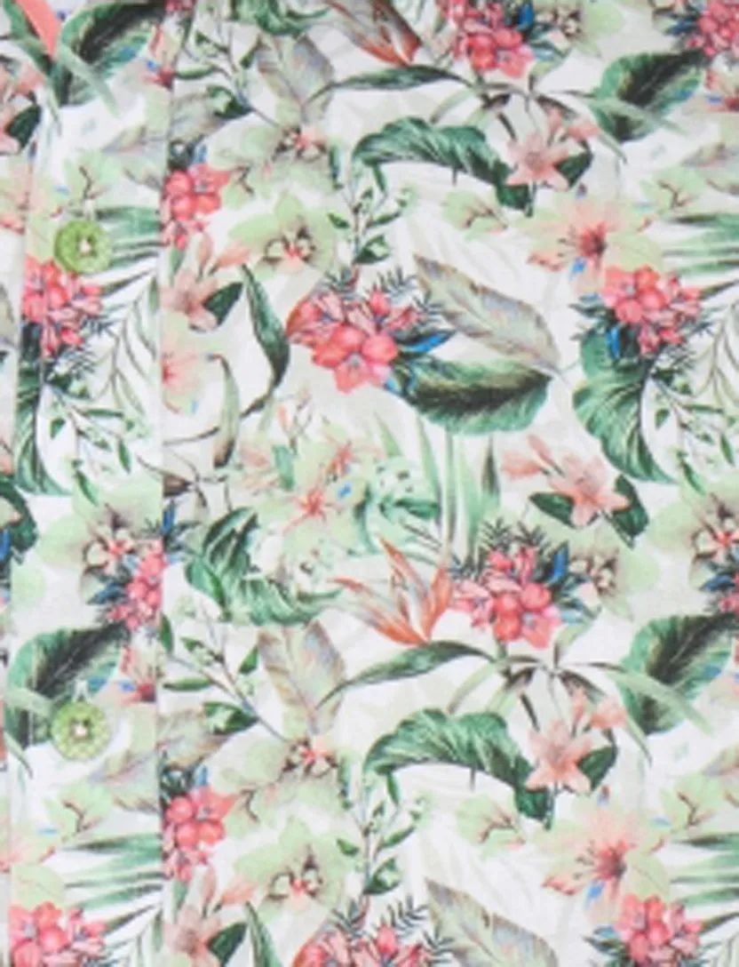 groen print A Fish Named Fred 'floral' overhemd korte mouw