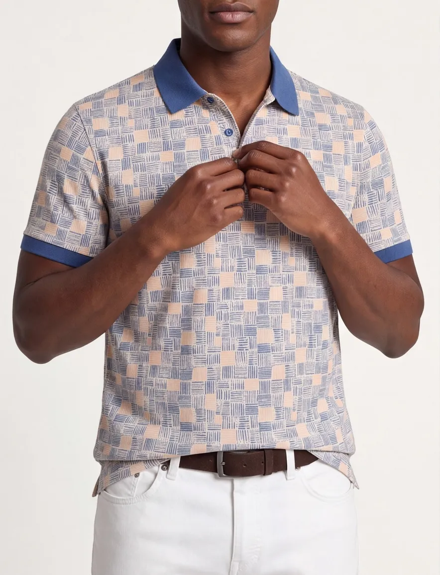 A Fish Named Fred poloshirt korte mouw donkerblauw