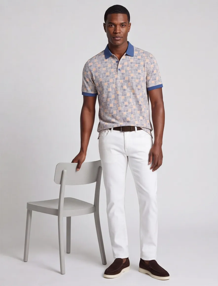 A Fish Named Fred poloshirt korte mouw donkerblauw