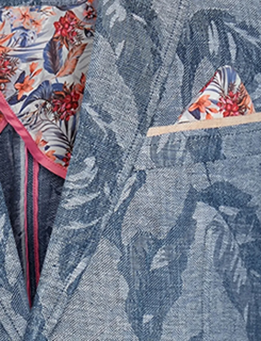 A Fish Named Fred 'linen leaf' colbert donkerblauw
