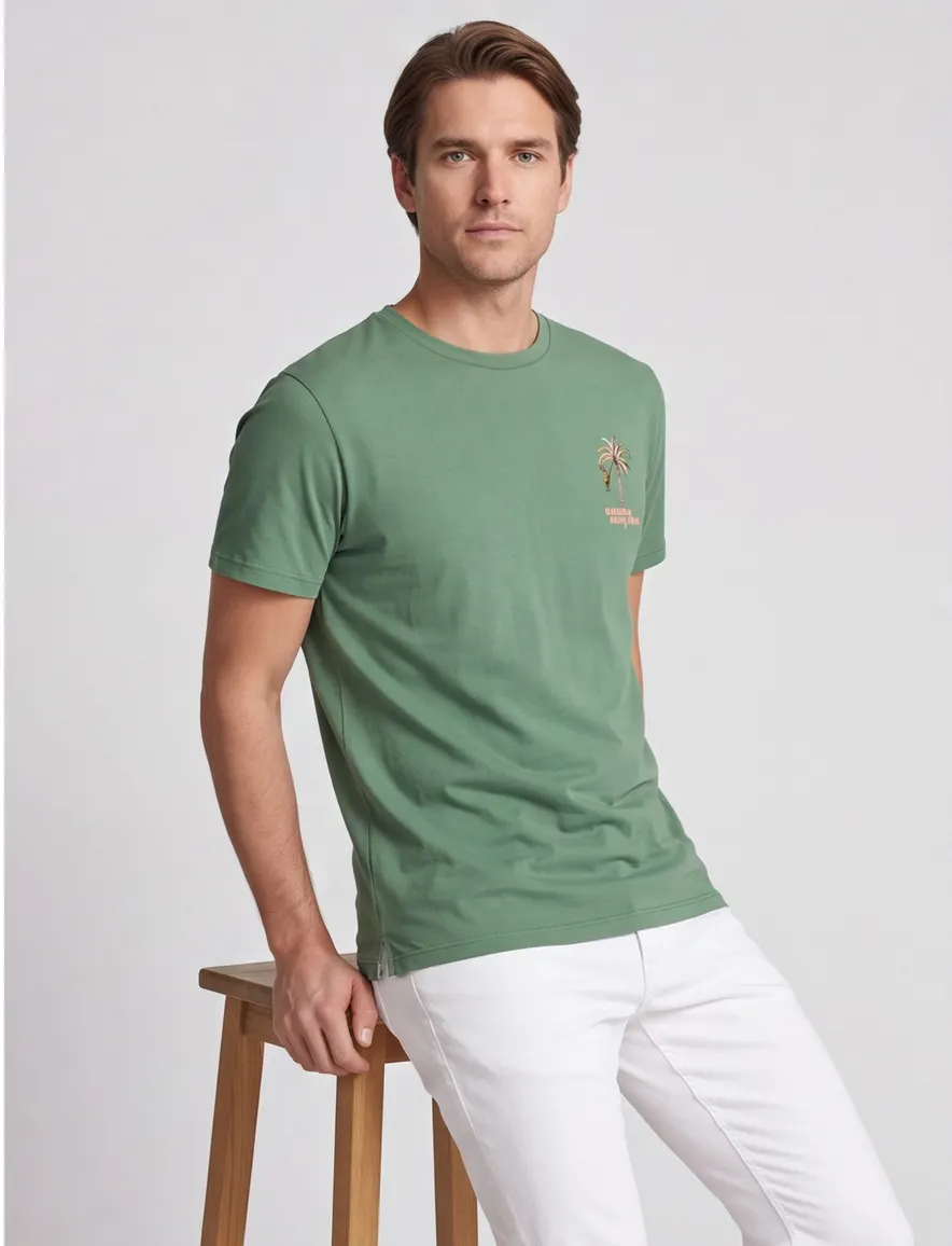 A Fish Named Fred T-shirt groen effen