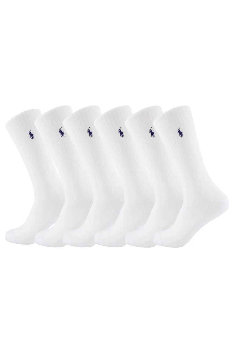 Polo Ralph Lauren sokken 6-pack wit polyester