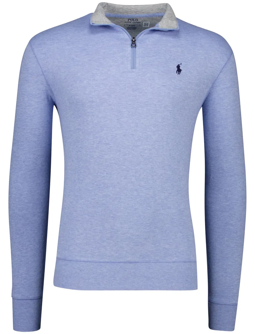 Polo Ralph Lauren half zip trui lichtblauw katoen
