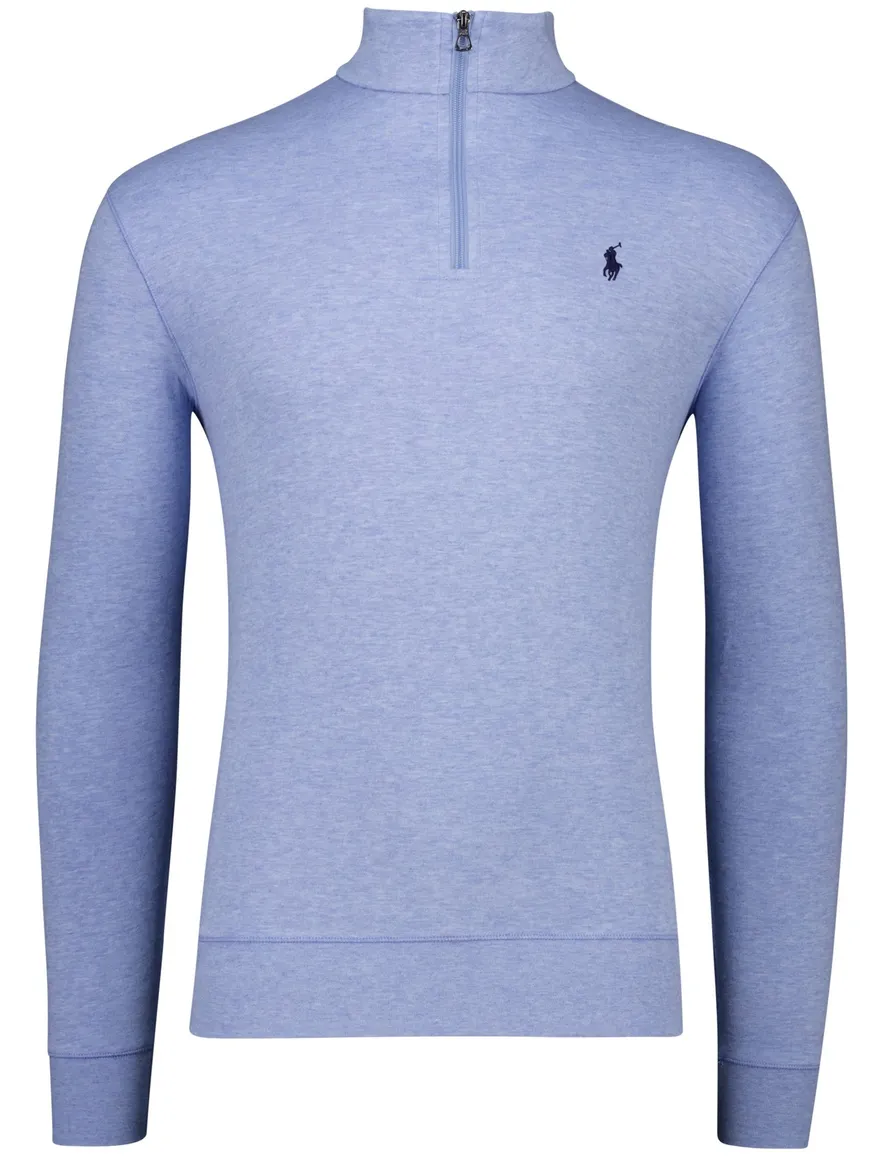 Polo Ralph Lauren half zip trui lichtblauw gemêleerd