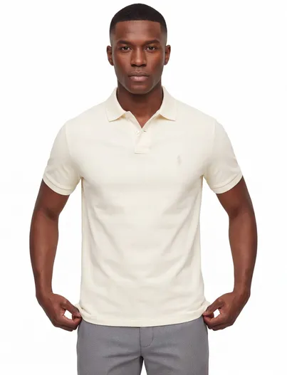 Polo Ralph Lauren Polo Ralph Lauren polo beige custom slim fit effen
