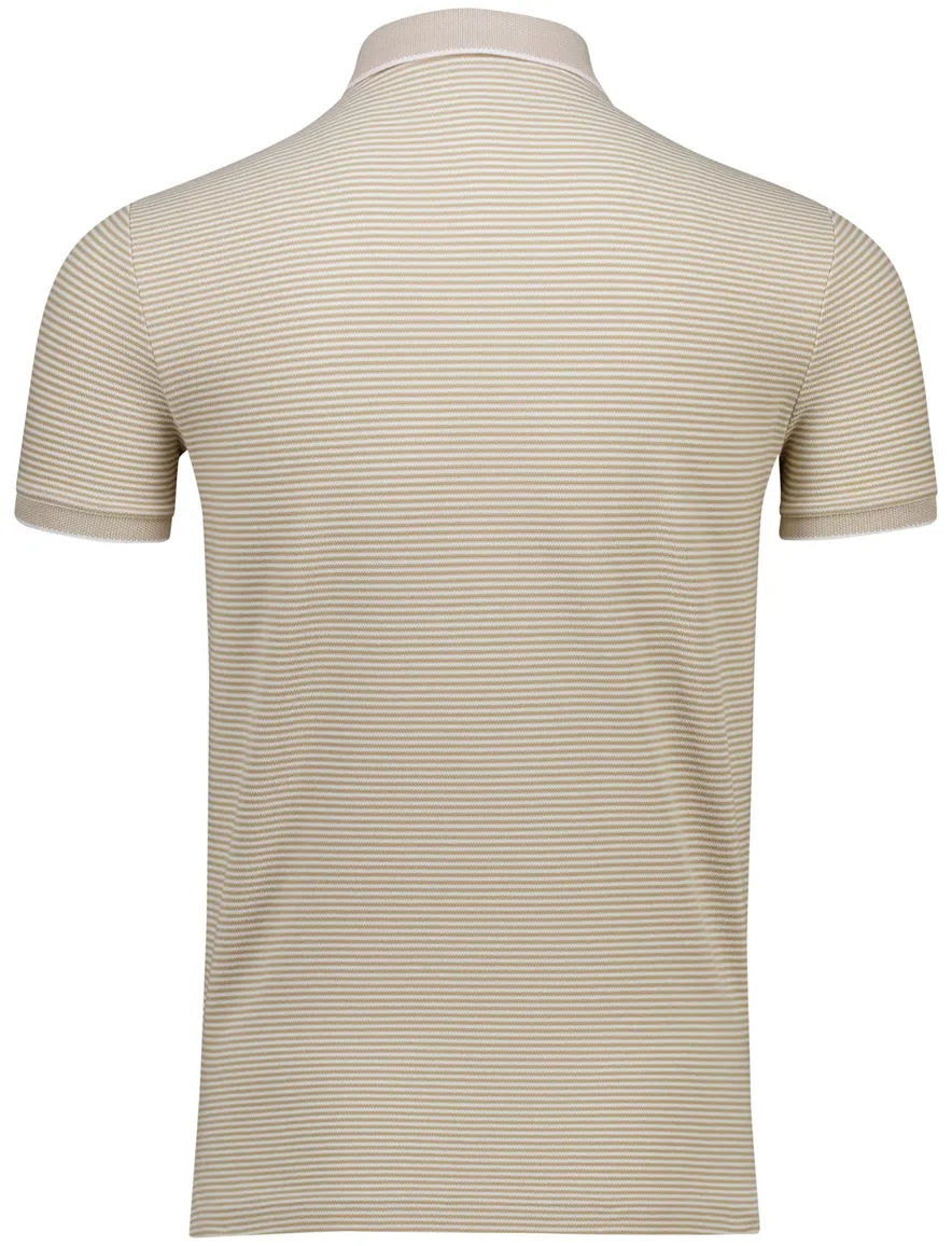 Polo Ralph Lauren polo beige gestreept Stretch Mesh pique