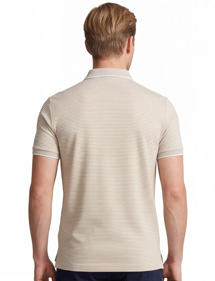 Polo Ralph Lauren beige polo gestreept stretch