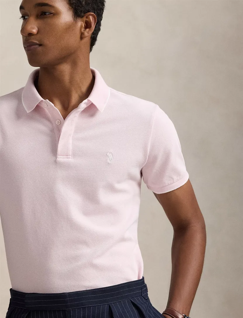 katoenen Polo Ralph Lauren polo effen roze