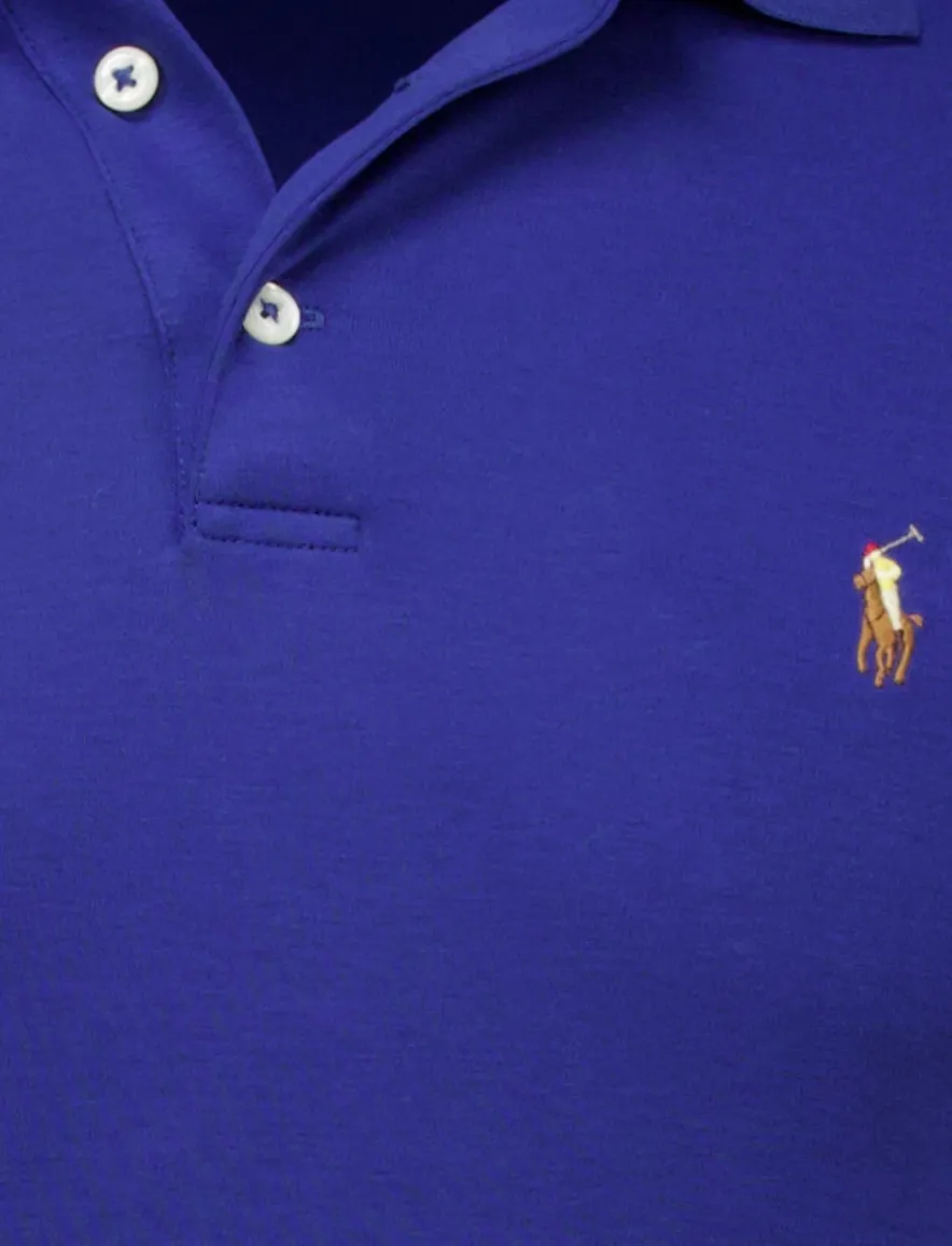 poloshirt korte mouw blauw Polo Ralph Lauren Custom Slim Fit