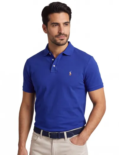 Polo Ralph Lauren Polo Ralph Lauren custom slim fit polo kobaltblauw