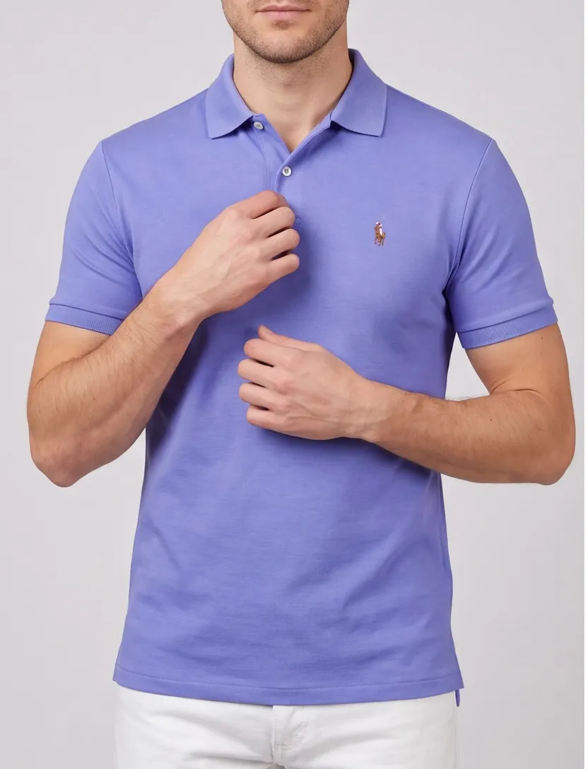 Polo Ralph Lauren polo blauw custom slim fit korte mouw
