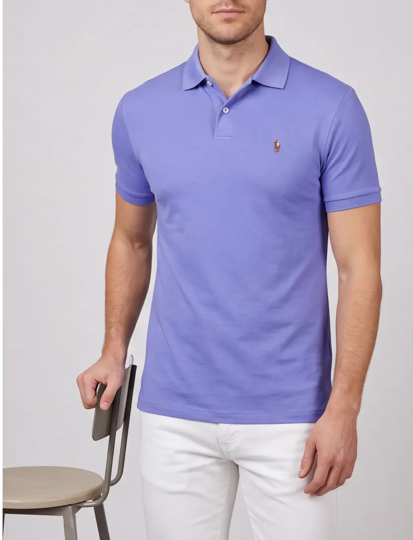 Polo Ralph Lauren polo blauw custom slim fit korte mouw