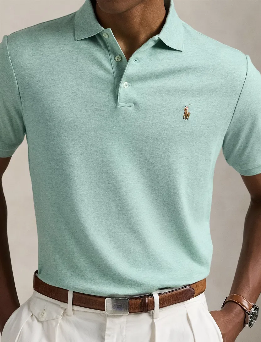 Polo Ralph Lauren polo groen custom slim fit gemêleerd