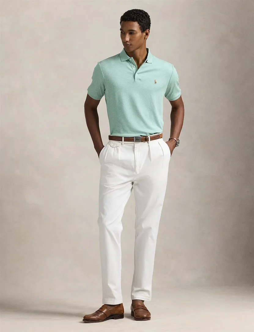 Polo Ralph Lauren polo groen custom slim fit gemêleerd